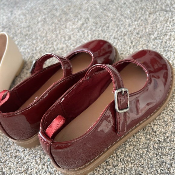 Pair of Old Navy slip on dress shoes-cream studded & burgundy patent - Picture 7 of 8